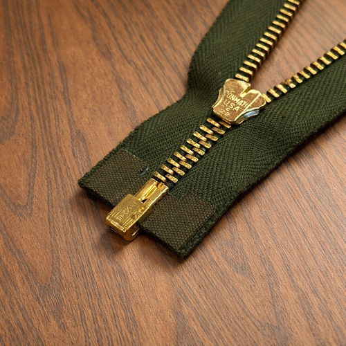 Vintage 1950s Conmar Conmatic Metal Separating Zipper – 15” Green | NOS Brass Teeth | Jacket & Garment Sewing