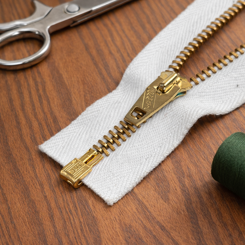 Vintage 1950s Conmar Conmatic Metal Separating Zipper – 19” White | NOS Brass Teeth | Bridal, Coat & Couture Sewing