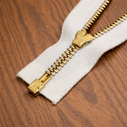 Vintage 1950s Conmar Conmatic Metal Separating Zipper – 19” White | NOS Brass Teeth | Bridal, Coat & Couture Sewing